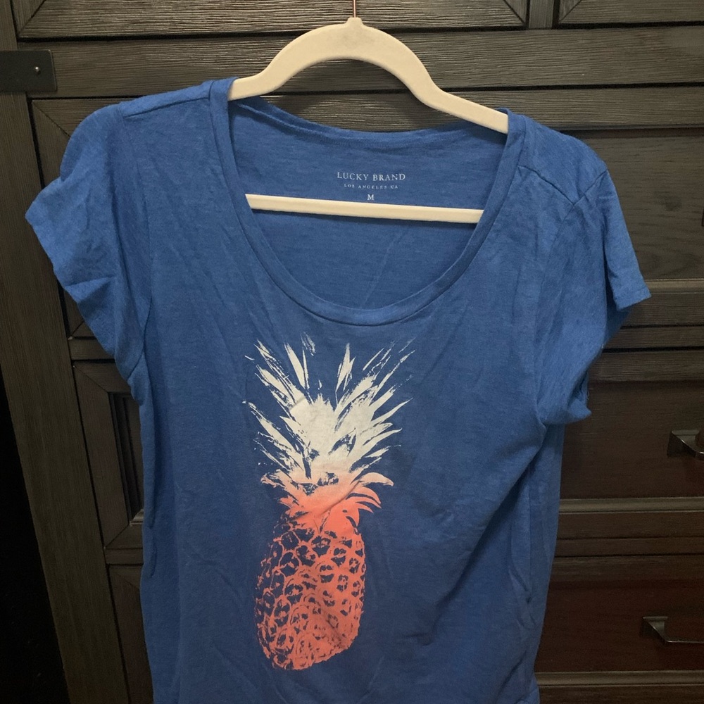 Lucky Brand Women’s Blue Pineapple Graphic Tee